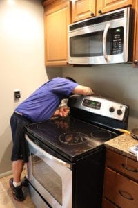 Oven and Stove being worked on